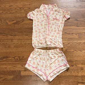 Katie J Junior Girls Bears and Bow Short Sleeve Pajama Set Size XXS